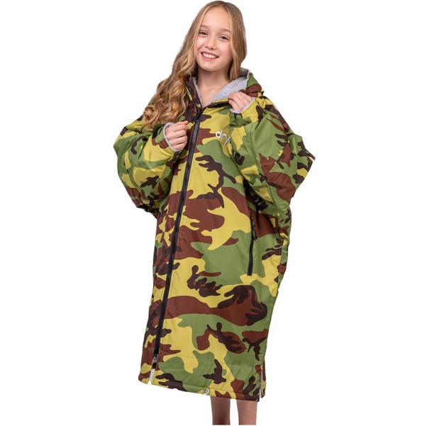 Dryrobe Advance Junior Long Sleeve Changing Robe V3 KSLSDA - Camouflage / Grey